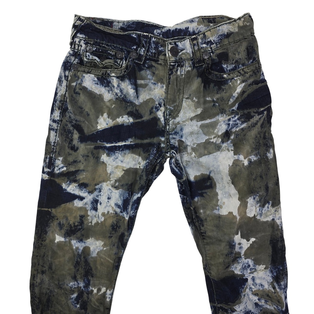 True Religion Geno Relaxed Slim Bleach Wash Jeans Men's 32x34 Blue Flap‎ Pocket - Picture 4 of 9